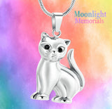 Cat Kitty Cremation Urn Keepsake Ashes Memorial Necklace