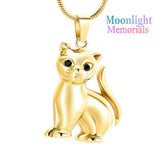 Cat Kitty Cremation Urn Keepsake Ashes Memorial Necklace