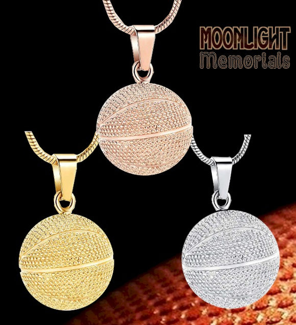 Basketball Urn Cremation Necklace