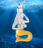 Mermaid Urn Cremation Pendant Ash Holder Memorial Necklace