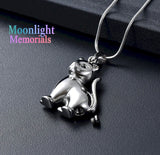 Cat Kitty Cremation Urn Keepsake Ashes Memorial Necklace