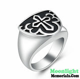 New Cross Embossed Cremation Ash Urn Memorial Keepsake Ring