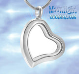 Heart Glass Urn Cremation Pendant Ash Holder Memorial Necklace