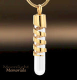 Glass Cylinder Urn Cremation Pendant Ash Holder Memorial Necklace