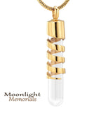 Glass Cylinder Urn Cremation Pendant Ash Holder Memorial Necklace