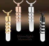 Glass Cylinder Urn Cremation Pendant Ash Holder Memorial Necklace