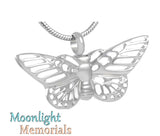 Butterfly 3D Cutout Urn Cremation Pendant AshES Holder Memorial Necklace