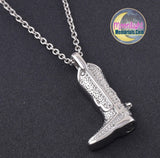 Cowboy Boot Cremation Urn Keepsake Ashes Memorial Necklace