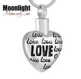 Love all over Heart Urn Cremation Necklace