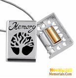 Tree of life Memory Book Urn Cremation Pendant Ash Holder Memorial Necklace