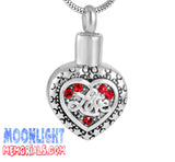 Love Crystal Heart Urn Cremation Necklace