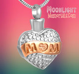 Mom love Heart Urn Cremation Necklace