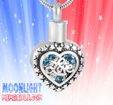 Love Crystal Heart Urn Cremation Necklace