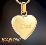 Dad Engraved Heart Urn Cremation Necklace