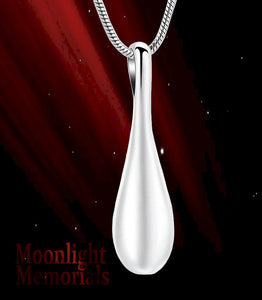 Teardrop Stainless Steel Cremation Urn Necklace