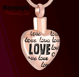 Love all over Heart Urn Cremation Necklace