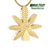 Leaf Weed Marijuana Cremation Urn Keepsake Ashes Memorial Necklace