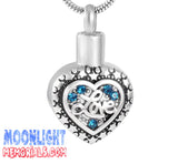 Love Crystal Heart Urn Cremation Necklace