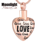 Love all over Heart Urn Cremation Necklace